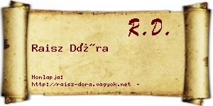 Raisz Dóra névjegykártya